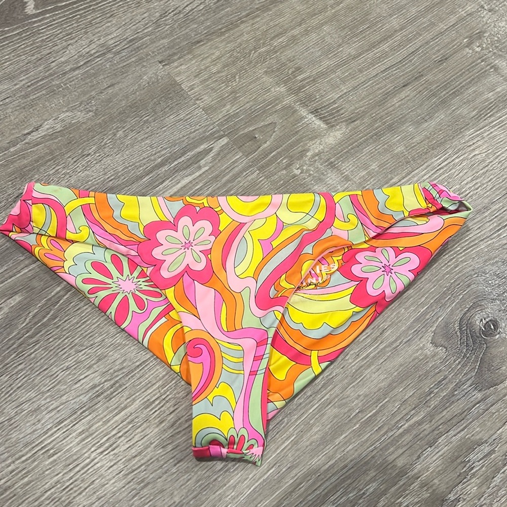 Frankies bikini bottom neon floral print